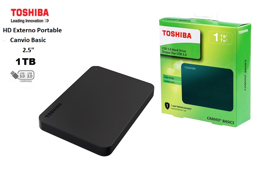 Toshiba Externo Portable Canvio Basics 1 TB USB 3.0