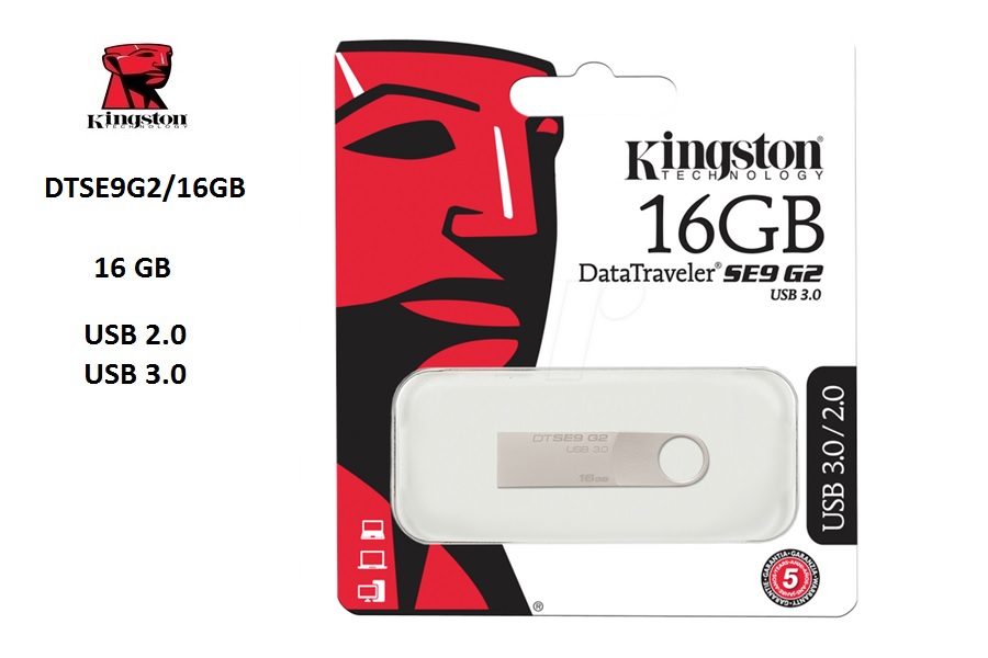Kingston DataTraveler SE9 G2, 16GB, USB 3.0.
